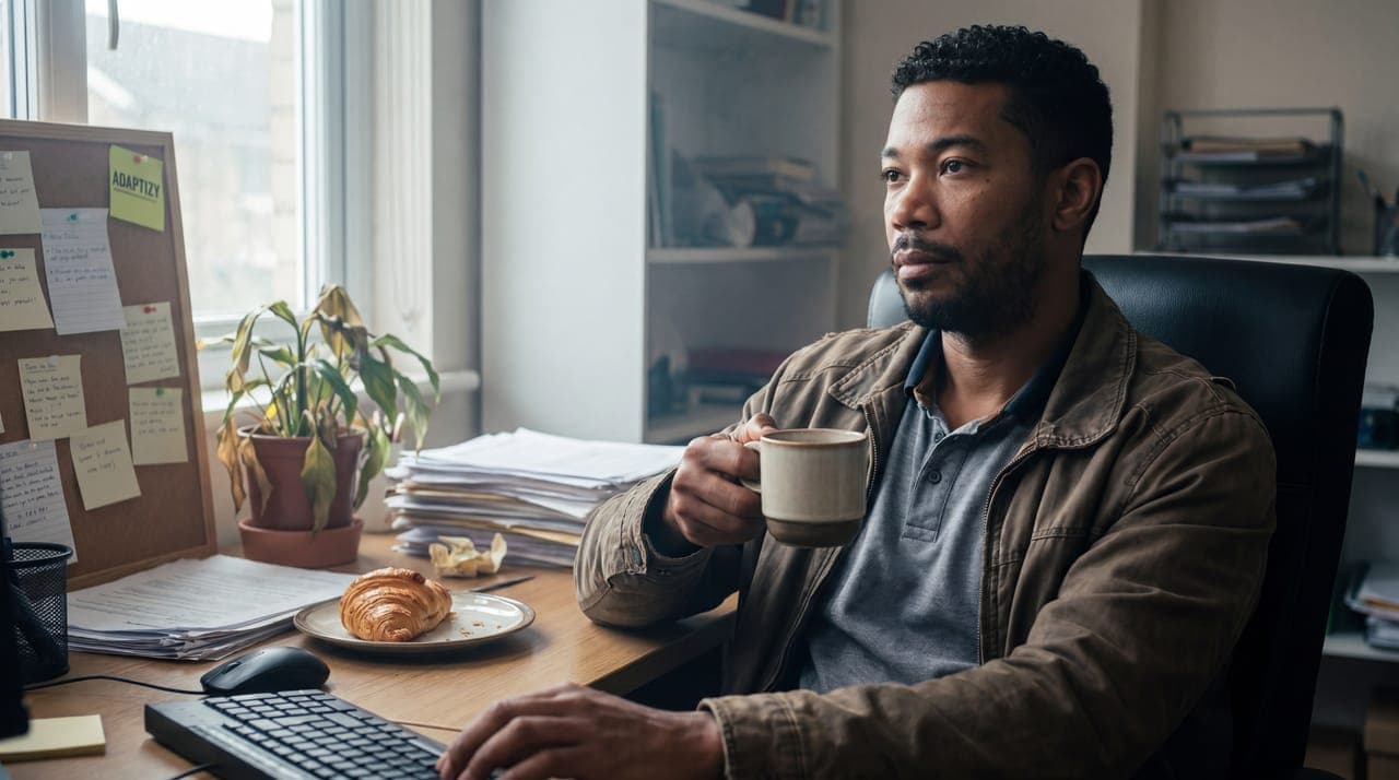 Roland, fondateur d’ADAPTiZY, à son bureau